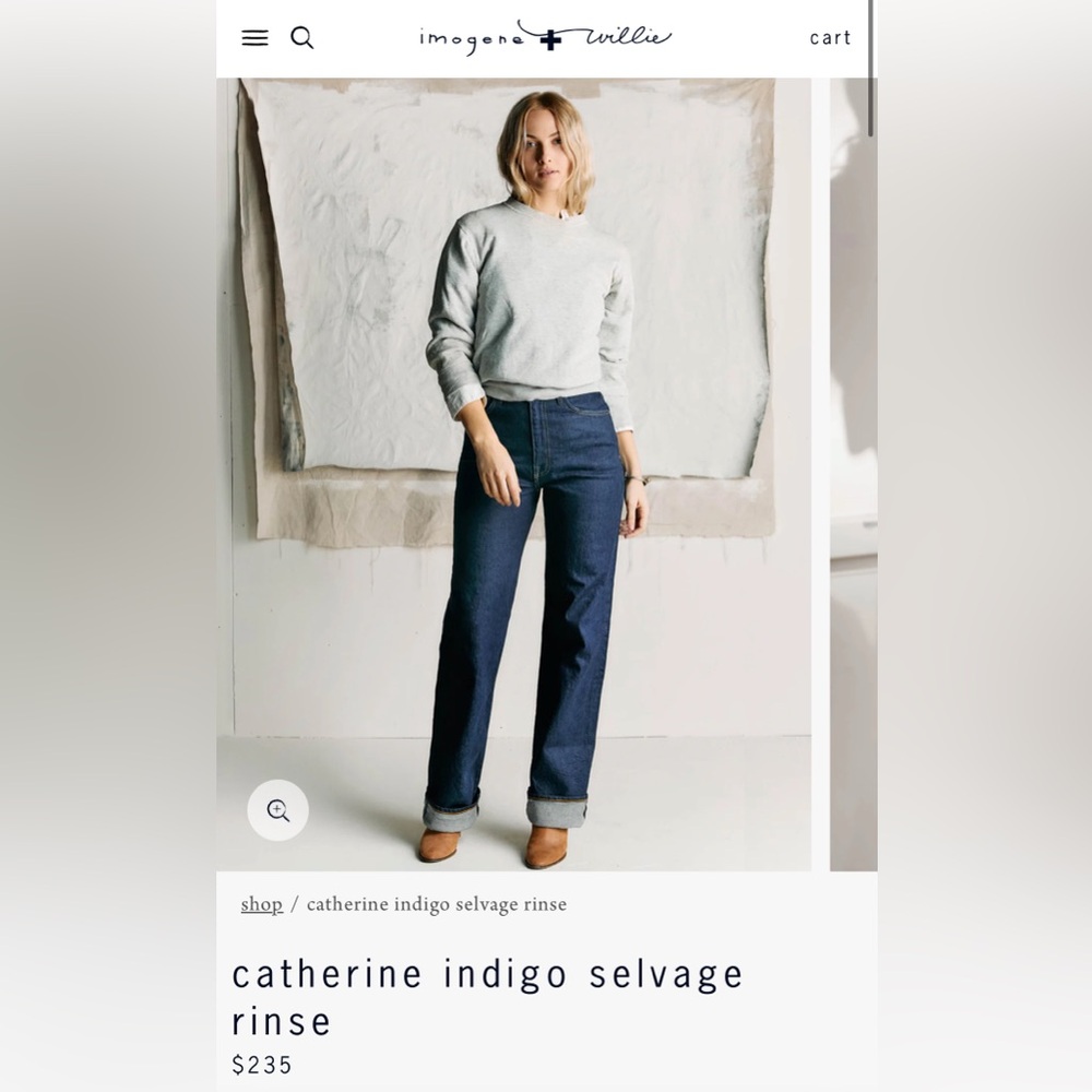 Imogene + Willie Indigo Catherine Selvage Rinse Jeans